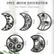 5-Piece Moon Phase Wall Hanging – Boho Wooden Wall Art, 10.6" H, Decorative Moon Pediment for Bedroom, Living Room, Apartment, or Bar (Black)